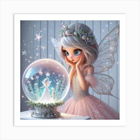 Fairy Princess & the Snow Globe 8 Art Print