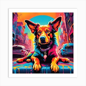 Psychedelic Dog Art Print