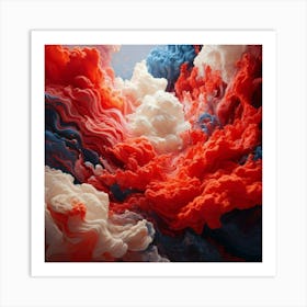 Firefly Surreal Red And White Clouds In Abstract Motion 94744 (2) Art Print