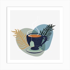 Tea Cup With Leaves 1 Art Print