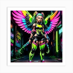 Neon Angel 4 Art Print