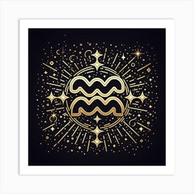 A Zodiac symbol, Aquarius 3 Art Print