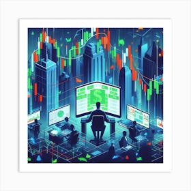 Stock Market Trading Art Print