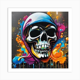 Splatter Skull Art Print