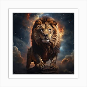 Lion In The Sky _ Emerges From The Heart Of The Sky Art Print