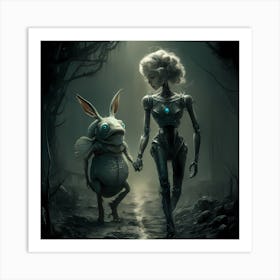 Robot And Rabbit Art Print