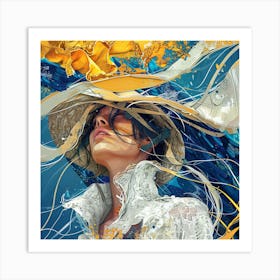 Girl In A Hat 9 Art Print