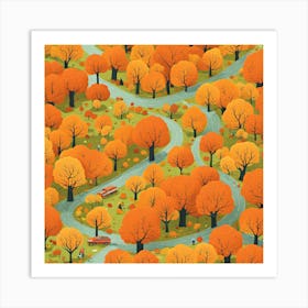 Autumn Road Art Print