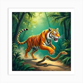 Tiger In The Jungle Art Print