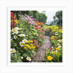 Colorful Flower Garden Art Print