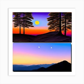 Sunset In The Mountains 5 Art Print