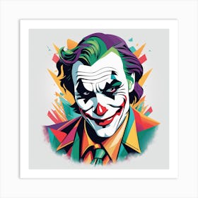 Joker Portrait Low Poly Painting (6) Art Print