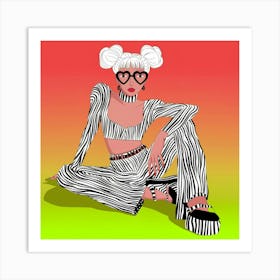 Zebra Girl1 Art Print