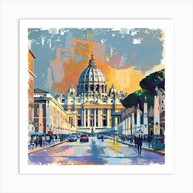 A Vatican City In Rome Expressive Strokes Illust 1719920685 4 Art Print