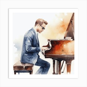 Man Playing Piano Art Print