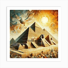 Abstract Puzzle Art Pyramids Egypt 2 Art Print