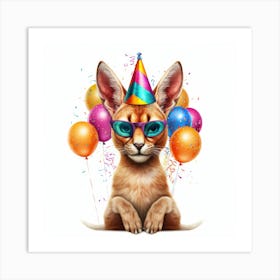 Birthday Cat 2 Art Print