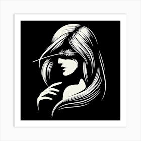 Girl With Feathers Art Print