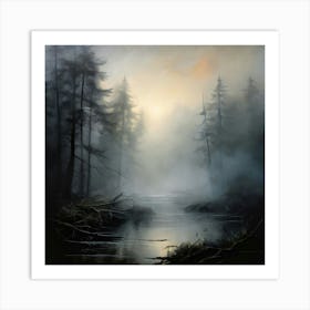 Misty Forest 1 Art Print