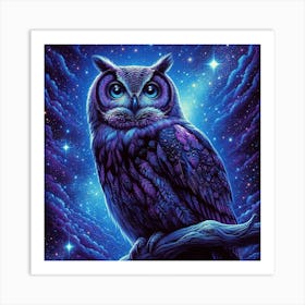 Owl in dusk Art Print