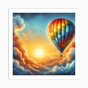 Hot Air Balloon In The Sky 2 Art Print