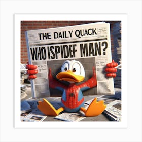 Duck Spider Man 4 Art Print