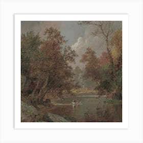 Boat On A River Art Print