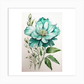 Blue Helenium Art Print