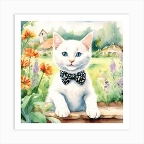 Raymond The White Kitten Art Print