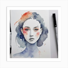 Watercolor Of A Woman 8 Art Print