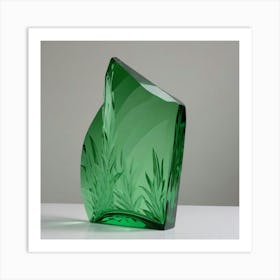 Trozo De Cristal Verde Tallado Art Print