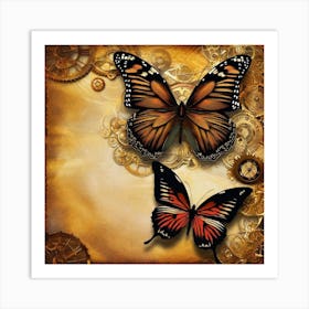 Clockwork Butterflies Art Print