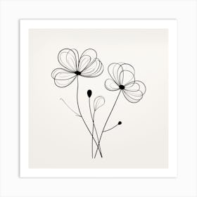 Black And White Flowers 1 Art Print