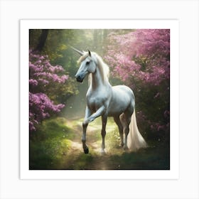 Unicorn In The Forest Art Print