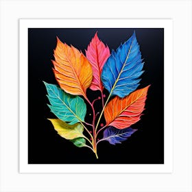 Colorful Leaves Art Print