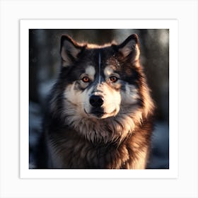 Portrait Of A Husky Dog Art Print