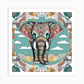 Elephant In A Frame Art Print