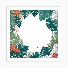 Tropical Leaves Frame 1 Art Print
