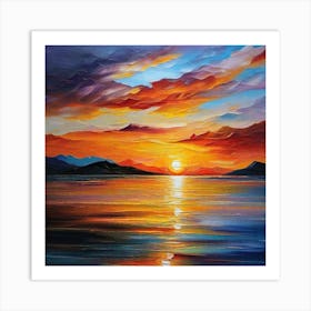 Sunset Over The Sea 3 Art Print