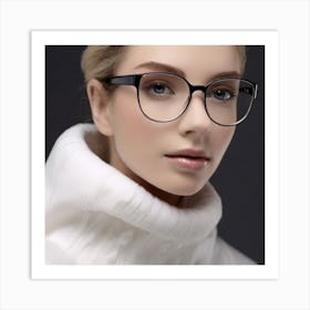 Woman Wearing Glasses Art Print