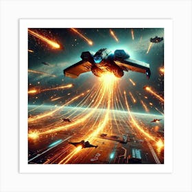 A Futuristic Sci Fi Scene Focusing On The Emp Heat Art Print