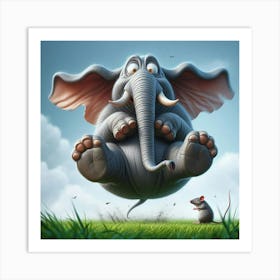 Elephant And Mouse 1 Art Print