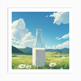 Milk Bottle In The Field Affiche