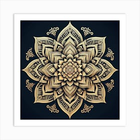"Golden Mandala Essence" is an intricate art piece that exudes elegance and tranquility. Centered around the mandala, a spiritual symbol of the universe in Hindu and Buddhist cultures, this artwork is rendered in luxurious golden tones against a deep, matte black background, creating a stunning contrast. The detailed linework and symmetrical patterns promote balance and focus, making this piece a serene addition to any meditation space or a sophisticated touch to a modern living area. This piece is perfect for those who appreciate art with spiritual significance and decorative finesse. Let "Golden Mandala Essence" be a beacon of calm and a luxurious statement in your personal or professional space. Art Print