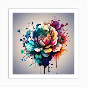 Watercolor Flower Affiche