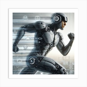 Futuristic Man Running 2 Art Print