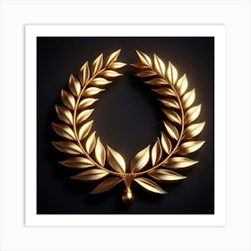 Golden Laurel Wreath 1 Art Print