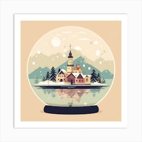 Lake Bled Slovenia Snowglobe Art Print