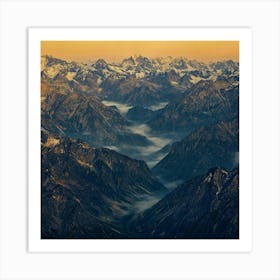 Sunrise In The Mountains Art Print