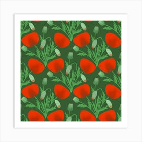 Poppy Fierce Wolf Poppies Bud Art Print